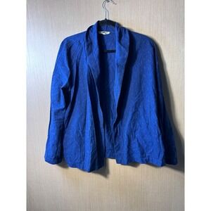 Eileen Fisher Organic Cotton Blue Open Front Jacket Kimono XS/TP